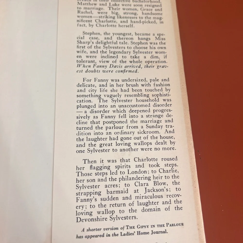 The Gipsy in the Parlour Margery Sharp First Edition 1954 Hardcover Dust Jacket